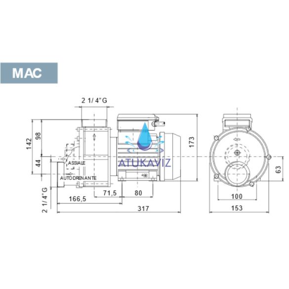 MAC130 hidromasszázs szivattyú 