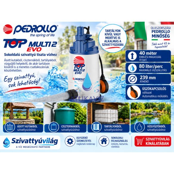 Pedrollo Top MULTI 2-EVO szivattyú 