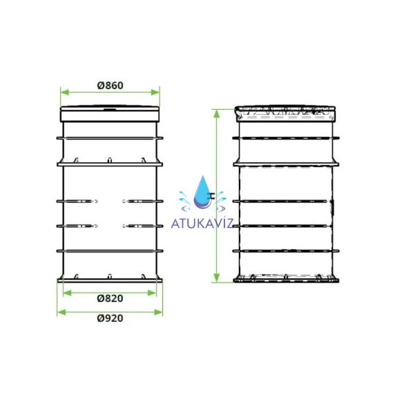 Szennyvízátemelő akna 800X1500