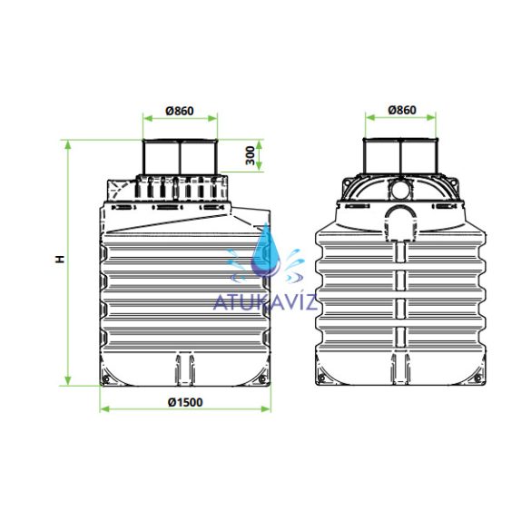 Szennyvízátemelő akna 1500X2000