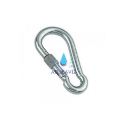 Saválló rugós csavaros karabiner 8X80 AISI 316