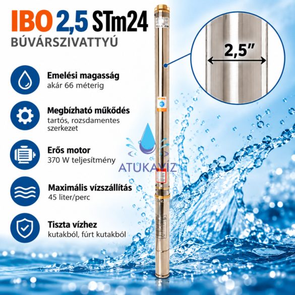 IBO 2,5 STm24 búvárszivattyú – 370 W, 66 m, 45 l/perc