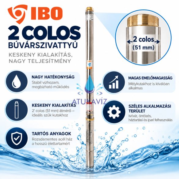 IBO 2STm 38 búvárszivattyú 370 W – 42 m, 28 l/perc, 20 m kábel