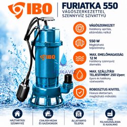 IBO Furiatka 550 vágószerkezetes szennyvízszivattyú – 550 W, 250 l/perc, 230 V