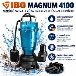   IBO MAGNUM 4100 szennyvízszivattyú 1100 W – 420 l/perc, 16 m, 2"